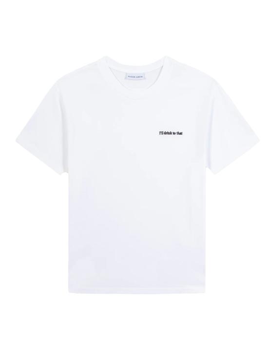 25FW 메종 라비쉬 반팔 티셔츠 YMPOPINDRINKTO WHITE White