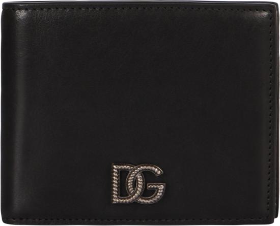 26SS 돌체앤가바나 로고 플레이트 레더 반지갑 BP3102AU994 80999 Black - DOLCE & GABBANA