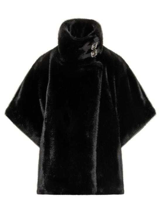 25FW 핑코 페이크 퍼 케이프 103837A2PI Z99 Black