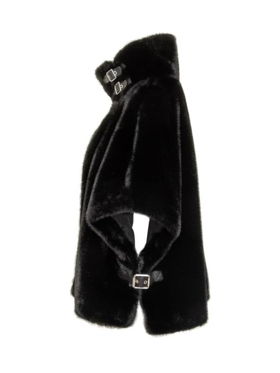 25FW 핑코 페이크 퍼 케이프 103837A2PI Z99 Black - PINKO