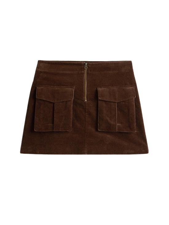 25FW 타미힐피거 미디 스커트 WW0WW46649 GV0 Brown