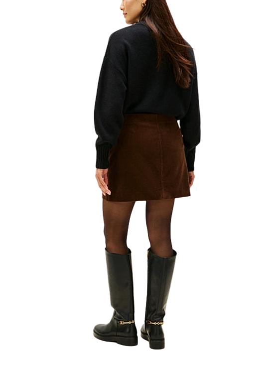 25FW 타미힐피거 미디 스커트 WW0WW46649 GV0 Brown - TOMMY HILFIGER