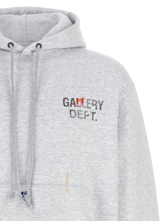 25FW 갤러리 디파트먼트 페인트 로고 후드 티셔츠 GPH50044 LTHEATHERGREY Grey - GALLERY DEPT