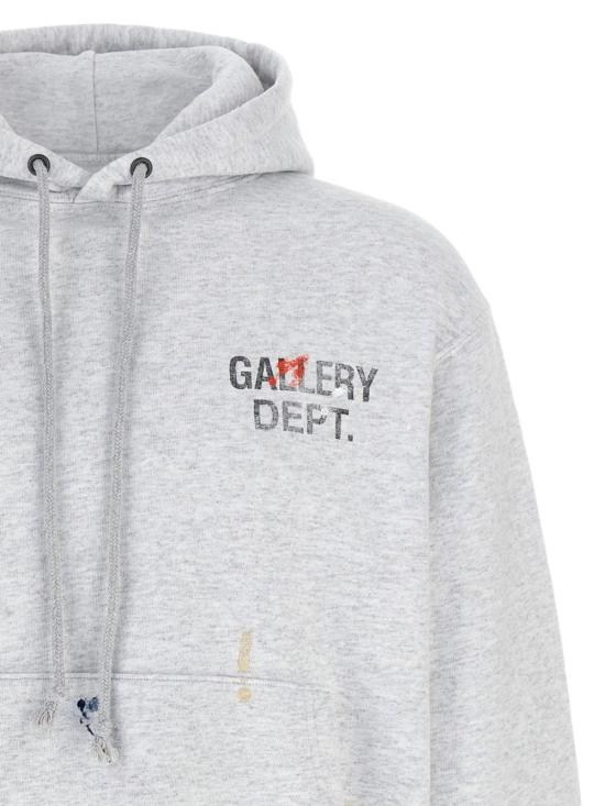 25FW 갤러리 디파트먼트 페인트 로고 후드 티셔츠 GPH50044 LTHEATHERGREY Grey - GALLERY DEPT