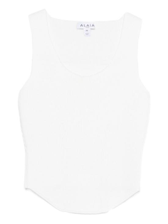26SS 알라이아 민소매 티셔츠 AA9H1409K141C 054 WHITE