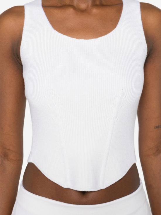 26SS 알라이아 민소매 티셔츠 AA9H1409K141C 054 WHITE - ALAIA