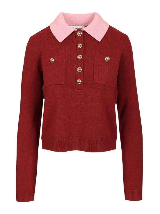 25FW 셀프 포트레이트 폴로 티셔츠 AW25021TBBUBURGUNDY Dark Red