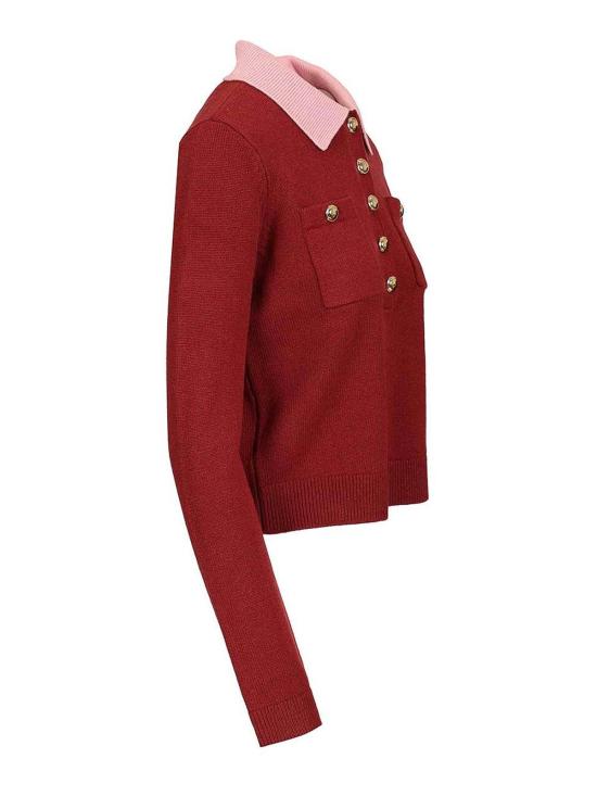 25FW 셀프 포트레이트 폴로 티셔츠 AW25021TBBUBURGUNDY Dark Red - SELF PORTRAIT