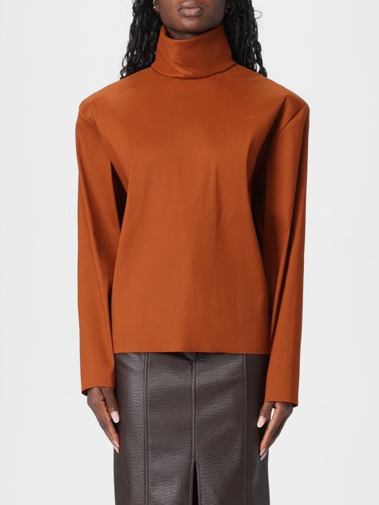 25FW 생로랑 실크 블렌드 탑 845857Y5J95 2498 Leather