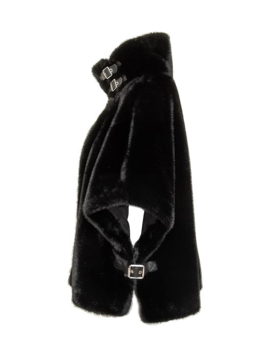 25FW 핑코 페이크 퍼 케이프 103837A2PI Z99 NERO LIMOUSINE - PINKO