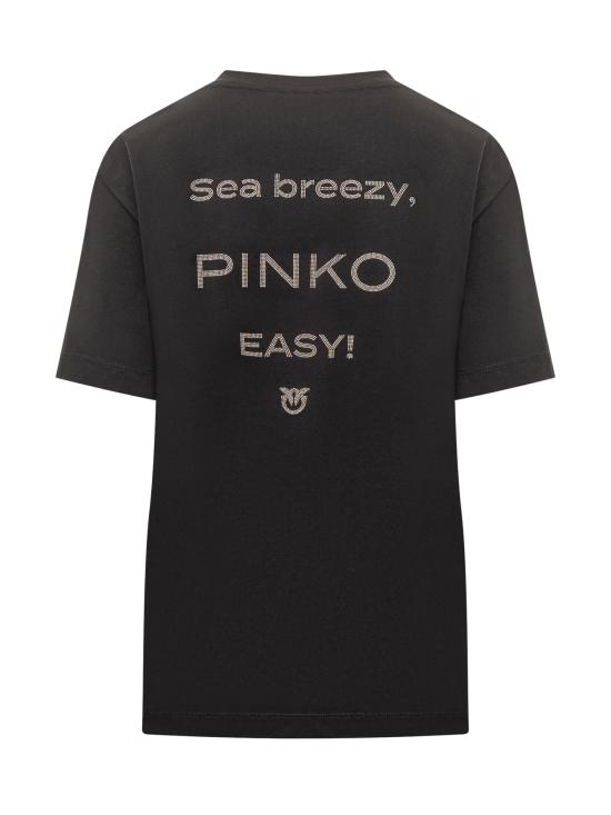 25FW 핑코 반팔 티셔츠 105526A2RM Z99 NERO LIMOUSINE - PINKO