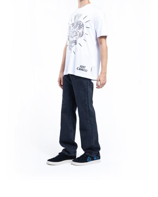 25FW 저스트까발리 반팔 티셔츠 79OAHT20 CJ500 003 BIANCO - JUST CAVALLI