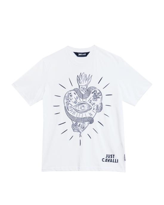 25FW 저스트까발리 반팔 티셔츠 79OAHT20 CJ500 003 BIANCO