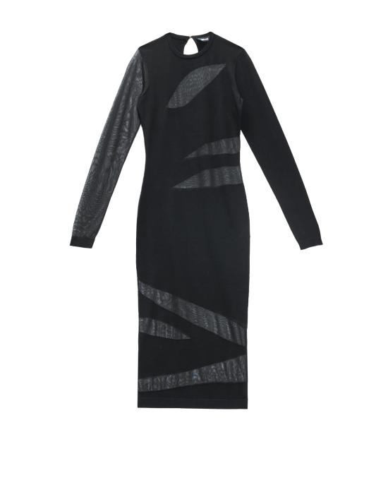 25FW 저스트까발리 미디 원피스 79PAOM21 CMH59 899 NERO