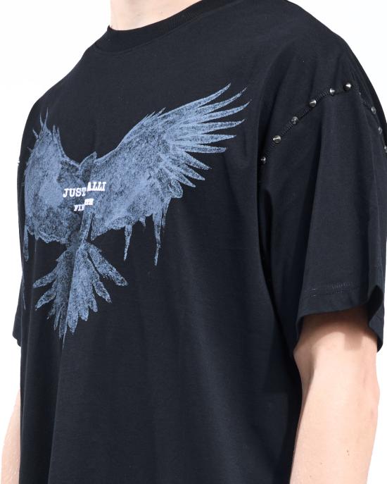 25FW 저스트까발리 반팔 티셔츠 79OAHE05 CJ110 899 NERO - JUST CAVALLI