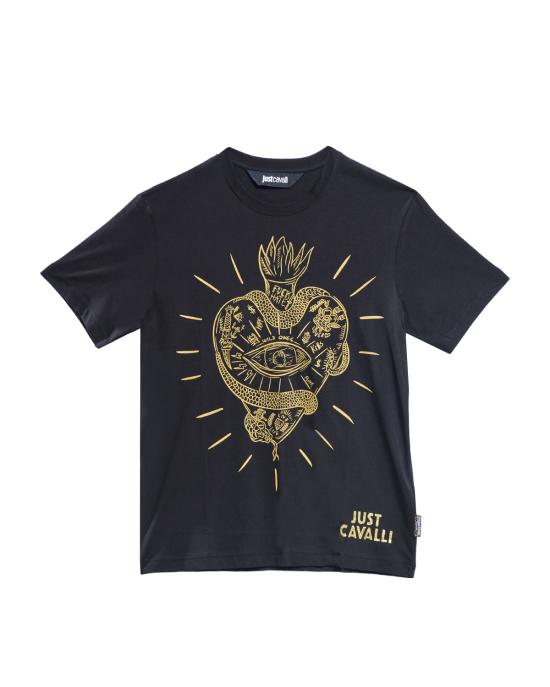 25FW 저스트까발리 반팔 티셔츠 79OAHT20 CJ500 899 NERO