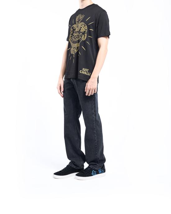 25FW 저스트까발리 반팔 티셔츠 79OAHT20 CJ500 899 NERO - JUST CAVALLI