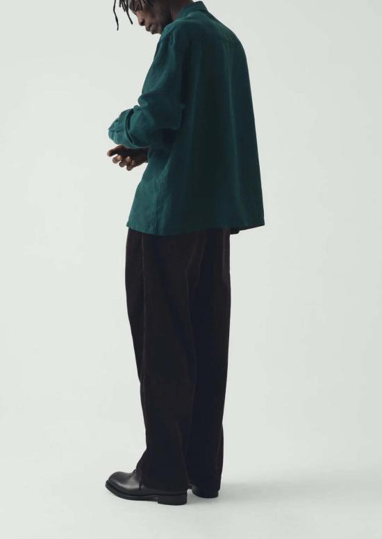  TOAST 긴팔 셔츠 토스트 리넨 헤링본  피콕 블루 - TOAST