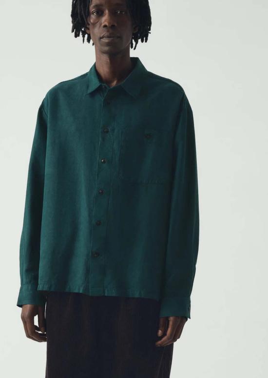  TOAST 긴팔 셔츠 토스트 리넨 헤링본  피콕 블루 - TOAST