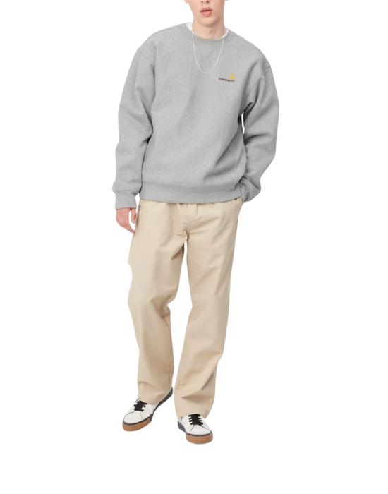 25FW 칼하트 WIP 긴팔 티셔츠 I025475V6XX GREY HEATHER DOM - CARHARTT WIP