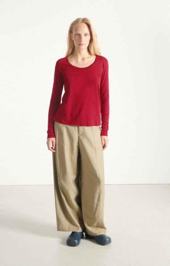  아메리칸 빈티지 긴팔 티셔츠 잭슨빌 긴팔 라운드넥 티셔츠 고지베리 - AMERICAN VINTAGE