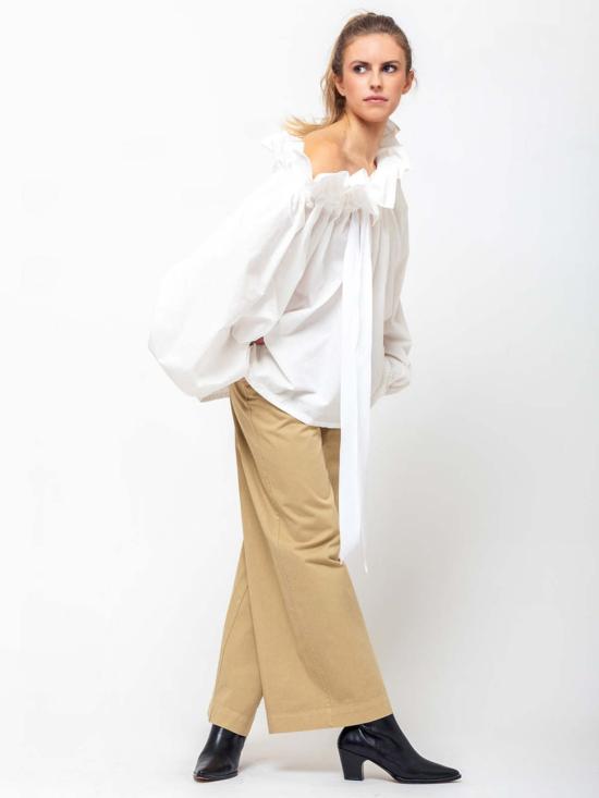  아쿠아리우스 칵테일 블라우스 뷰티풀 메스 화이트 팝린 - AQUARIUS COCKTAIL