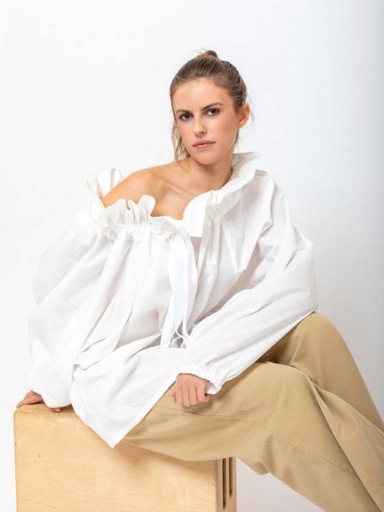  아쿠아리우스 칵테일 블라우스 뷰티풀 메스 화이트 팝린