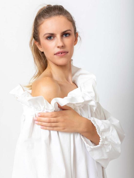  아쿠아리우스 칵테일 블라우스 뷰티풀 메스 화이트 팝린 - AQUARIUS COCKTAIL