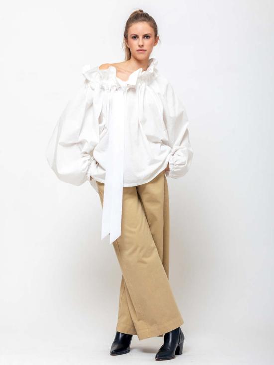  아쿠아리우스 칵테일 블라우스 뷰티풀 메스 화이트 팝린 - AQUARIUS COCKTAIL