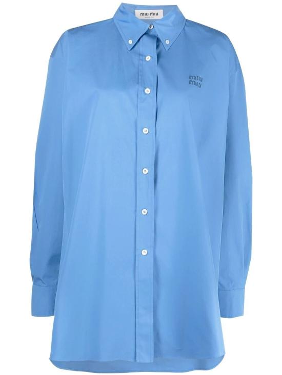 26SS 미우미우 오버사이즈드 포플린 셔츠 MK1626 10RGF0237 Light Blue