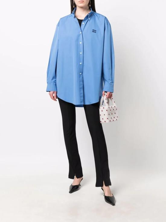26SS 미우미우 오버사이즈드 포플린 셔츠 MK1626 10RGF0237 Light Blue - MIU MIU