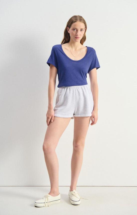  아메리칸 빈티지 반팔 티셔츠 잭슨빌 반팔 라운드넥 티셔츠 빈티지 코스믹 블루 - AMERICAN VINTAGE