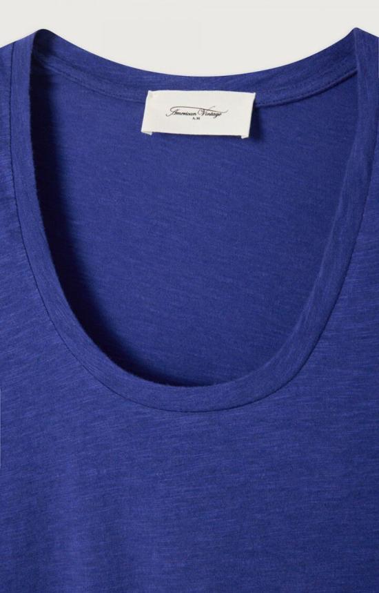  아메리칸 빈티지 반팔 티셔츠 잭슨빌 반팔 라운드넥 티셔츠 빈티지 코스믹 블루 - AMERICAN VINTAGE