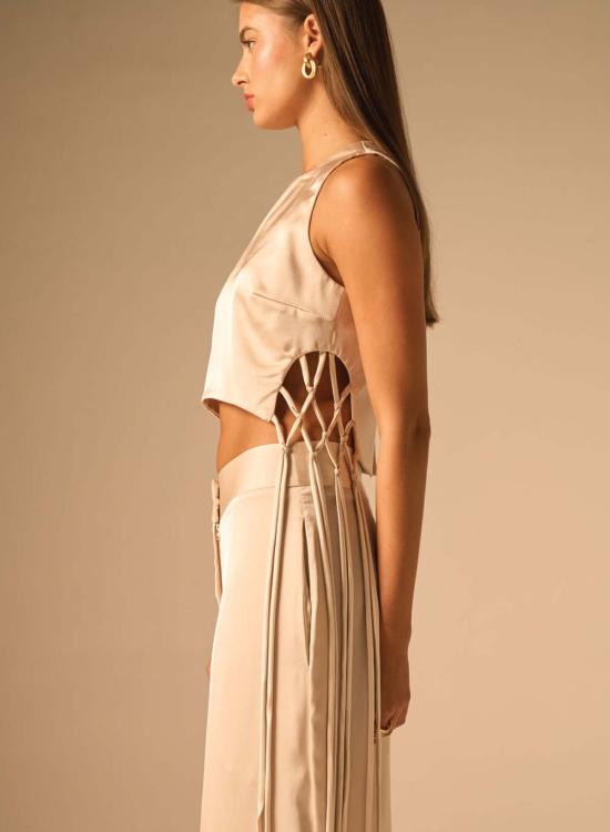  제이비큐 민소매 티셔츠 JBQ 베니타 탑 샴페인 - JBQ