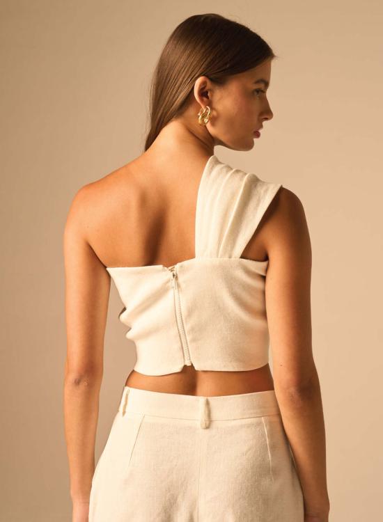  제이비큐 블라우스 JBQ 카멜리아 탑 에크루 - JBQ