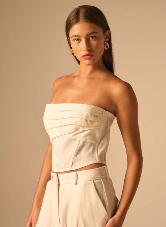  제이비큐 민소매 티셔츠 Jbq 벨루치 탑 에크루 - JBQ