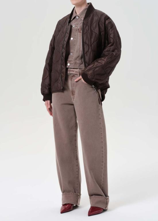  에이골디 봄버 자켓 아골데 이슬라 퀼팅 재킷 버번 - AGOLDE