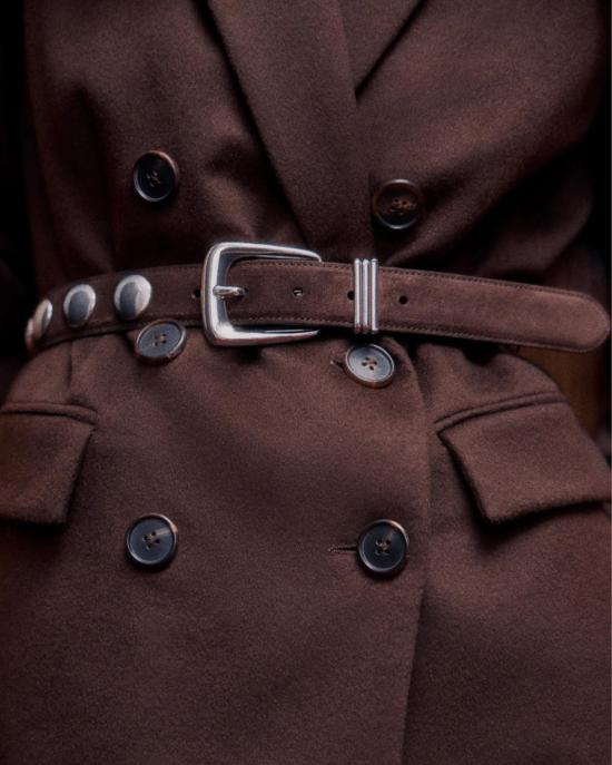  베로니카비어드 슬림 벨트 베로니카 비어드 스웨이드 스터드 아치  에스프레소 - VERONICA BEARD