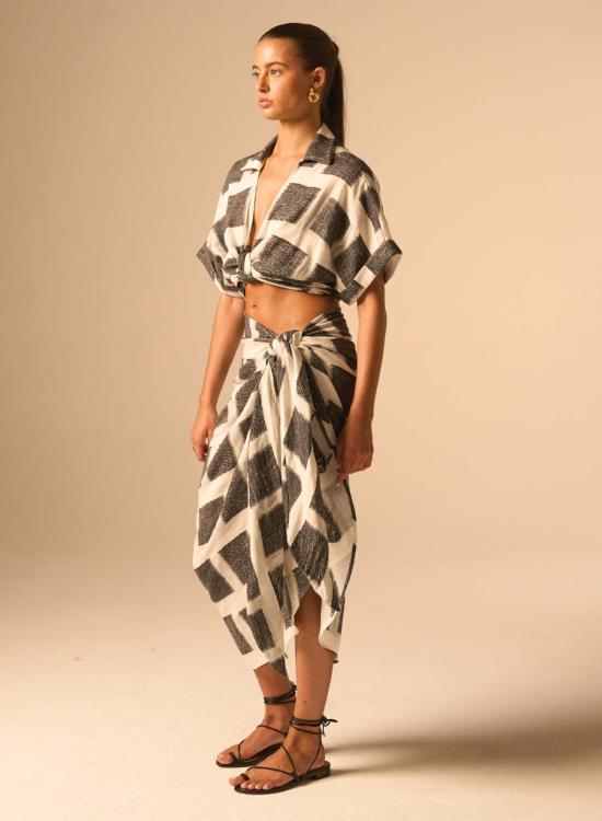  제이비큐 미디 스커트 JBQ 펄 스커트 스커트 블랙 스퀘어 - JBQ