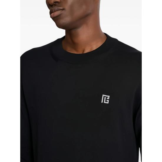 26SS 발망 스웨터 GH1KD000 KJ53 EQU BLACK - BALMAIN
