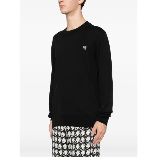26SS 발망 스웨터 GH1KD000 KJ53 EQU BLACK - BALMAIN