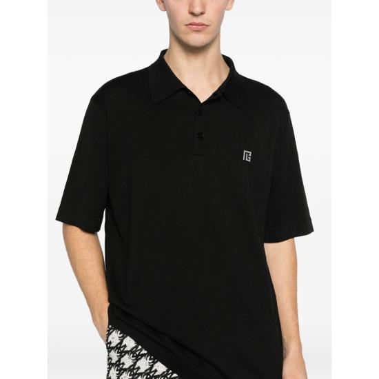 26SS 발망 폴로 티셔츠 GH1GB044 KJ53 EQU BLACK - BALMAIN