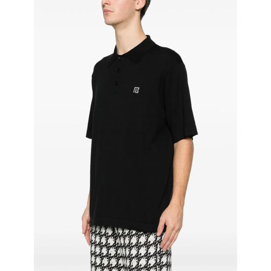 26SS 발망 폴로 티셔츠 GH1GB044 KJ53 EQU BLACK - BALMAIN