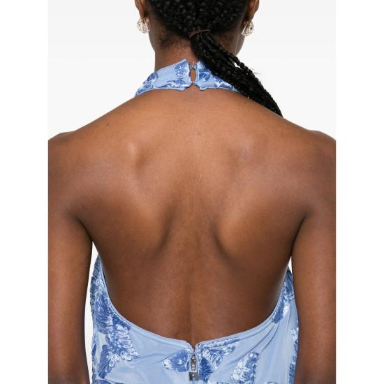 26SS 로테이트 미디 원피스 1160111321 BEADED HAL 1321 BLUE WHITE - ROTATE