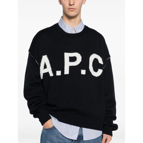 26SS 아페쎄 스웨터 WOASL M23009 IAK BLACK WHITE - A.P.C.