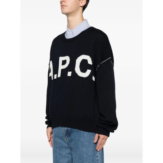 26SS 아페쎄 스웨터 WOASL M23009 IAK BLACK WHITE - A.P.C.