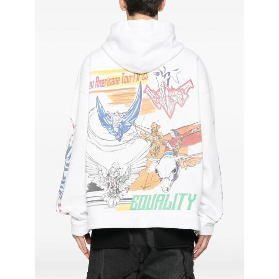 25FW 후 디싸이즈 워 후드 티셔츠 LIBERTY HOODED CLOUD WHITE - WHO DECIDES WAR