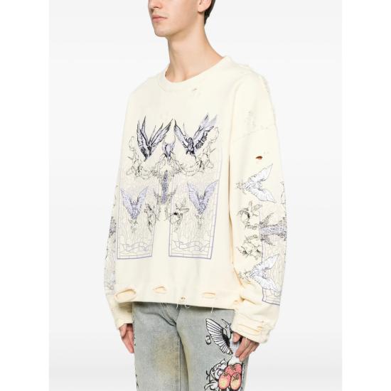 25FW 후 디싸이즈 워 스웨터 ASCENSION PULL CLOUD YELLOW - WHO DECIDES WAR