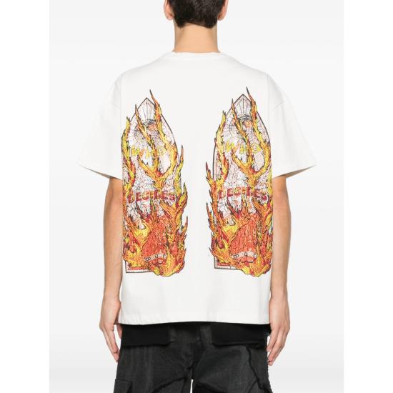 25FW 후 디싸이즈 워 스웨터 RHINESTONE FLA CLOMU NEUTRALS ORANGE - WHO DECIDES WAR