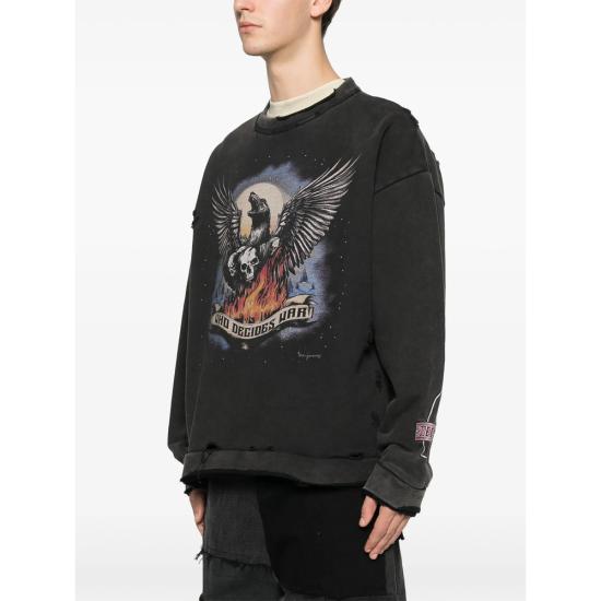 25FW 후 디싸이즈 워 스웨터 MOON PULLOVER COAL BLACK - WHO DECIDES WAR